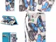 Apple iPhone 6 Plus / Apple iPhone 6s Plus Custodia in Pelle, Moonmini® Blu Butterfly Chiu...