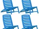 SengentoStyle Strandstoelen inklapbaar 4 st kunststof blauw