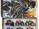 Hot Wheels Monster Trucks in scala 1:64 die-cast Caos Totale, Confezione da 12 Macchinine,...