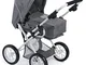 Bayer CHIC 2000 560 76 Passeggino per Bambole Combinato Leni, Jeans Grigio