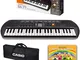 Kit Pianola Tastiera Casio SA 77 (fondo Grigio) con Borsa (con 2 maniglie), Alimentatore e...