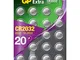 CR2032 - Set da 20 | GP Extra | Batterie al Litio a Bottone CR 2032 da 3V - Lunga Durata