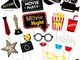 BESTOYARD Hollywood Photo Booth Puntelli Kit Movie Night Photo Booth Puntelli Hollywood Bo...