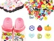 Ciondoli per Scarpe, 100 Pezzi Accessori Crocs Charm Crocs Shoe Decoration, Colori e Stili...