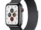 Cinturino Compatibile Per Apple Watch Serie 5 4 3 2 1 Maglia Milanese (38/40, Nero/Space G...