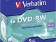 Verbatim® - DVD-RW Jewelcase, 4,7 GB, 120 min, 4 x (5 pezzi)