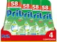 Pril Gel Green Tutto in 1, Nuovo Detersivo Lavastoviglie Gel, 4 Confezioni da 58 Lavaggi (...