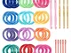 Allazone 394 Pz Anelli per Presine per Telaio, 12 Colore Loom Potholder Loops per Tessitur...