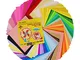 Onepine Carta da Origami 200 fogli 50 Colori 80% Colore a due lati 20% Lato singolo per Ca...