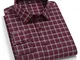 Camicie Maniche Lungo Uomo,Camicia A Maniche Lunghe in Cotone Casual con Stampa A Quadri V...