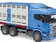 bruder 03549 - camion Scania serie R per il trasporto di animali e 1 bovino, trasportatore...