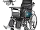 MYYLY Sedia a Rotelle Carrozzina Disabili Sedia A Rotelle Reclinabile con Schienale Alto,...