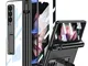 Custodia per Samsung Galaxy Z Fold 3,Cover Placcata Trasparente con Cerniera Magnetica e P...