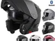 Vcan V271 Lightning - Casco modulare da moto, ribaltabile, Bluetooth Lightning L 