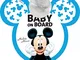 Bimbo a bordo, segnale di sicurezza auto "baby on board" grafiche Disney Mickey Mouse Topo...