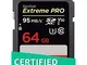 SanDisk Extreme PRO 64 GB, Scheda di Memoria SDXC, Classe 10, U3, V30, Velocità di Lettura...