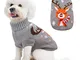 Idepet Maglioncino Cane Natale, Cappottino Cane con Renna di Natale Design per Halloween N...