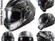 LS2 Casco Moto da Uomo FF900 Valiant-II Flip Up Casco Modulare Motociclo Sport da Corsa Je...