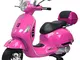 BKT Moto elettrica per Bambini Vespa Piaggio GTS con Bauletto 12V Rosa