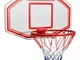 FESTNIGHT Set Canestro a Muro da Basket,Pallacanestro a Muro 90x60 cm in Acciaio per Eeste...