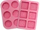 Amison 2 stampi in silicone per sapone, 6 stampi per cuocere nel forno