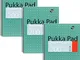 Pukka Pad, formato A4, con rilegatura a spirale, con carta da 80 g/m², confezione da 3 pez...