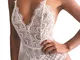 Sereney Donna Esotico Pizzo Capestro Prospettiva Pigiama Esotico Pizzo Deep V Lingerie Sex...