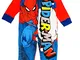 Marvel Spiderman - Tutina intera in pile, per bambini 3-10 anni, Blu, 3-4 Anni