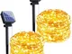 Catena Luminosa Solare - 2 Pacchi 10M 100 LED Stringa Luci Solari Esterno Filo Luci Led, 8...