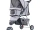 PawHut Passeggino per Cani Carrello per Animali Domestici Carrello Carrozzina Grigio 75 x...