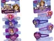 Joy Toy Disney Sofia 115016+115055 - Set 4 Elastici e 4 Mollettine per i Capelli