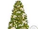 Busybee Albero di Natale di 180 cm con 240 luci a LED e Ornamenti di 110 Pezzi Decorazioni...