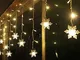 Tenda Luminosa, THOWALL 7*0.5m 216LED Tenda Luci Natale con 36 Fiocchi di Neve e 36 Ganci,...