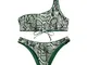 ZAFUL Bikini Set Reversibile Imbittito con Stampa Serpente per Donna 2019 (Verde, S (EU.36...