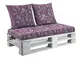 Belem Viola Tusco Set Cuscini 120x60 + schienali 60x60 pz.02 per Esterno/Interno arredo pa...