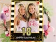 Jevenis black gold 18 compleanno festa photo booth oggetti di scena 18 compleanno photo fr...