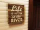 Rummy 40 x 40 cm River Sign Life is Better on The River Planks Cedar House Decor River Sig...