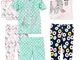 Simple Joys by Carter's - Pigiama due pezzi - Set di pigiama in cotone, 6 pezzi - Bebè fem...