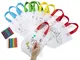 Comius 12 PCS Zaini per Bambini da Colorare. Include 24 PCS Le Cere Colorate Ideale per Re...