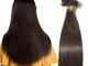 60cm Extension Capelli Veri Cheratina 100 Ciocche 50g da Confezione U Tip Allungamento Rem...