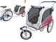 Polironeshop Argo - Rimorchio e carrello per bicicletta, per il trasporto di cani, rosso,...