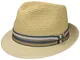 Stetson Cappello di Paglia Licano Toyo Trilby Uomo - Cappelli da Spiaggia Sole con Nastro...