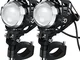 PROZOR 2PZ Luci Anteriori per Moto con Interruttore 15W 3000LM U5 LED Spotlight Faro per M...