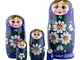 Heka Naturals Romashka Matrioska Bambole | Set di 5 (18 cm) Matrioska Bambole Nidificanti...