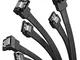 KabelDirekt – 3 cavi SATA-3 6 Gb/s – 60 cm, a 90° (cavo dati, 6 Gbit/s, SATA-III/Serial-AT...