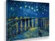 Giallobus - Quadro - Vincent Van Gogh - Notte stellata sul Rodano - Tela Canvas Telaio Sta...