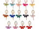 PandaHall 14 Colori Charms Ballerina in Lega intarsiato con Strass Ballerino Ciondolo in R...