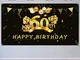 HOWAF 60 ° Compleanno Decorazioni Nero e Oro, Extra Grande 60 ° Compleanno Photo Booth Fon...