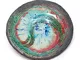 Piatto centrotavola Artigianale Ceramica Faenza Graffito Turchese fumè 20diam