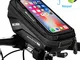 WACCET Borsa Manubrio Bici Impermeabile Porta Smartphone Bici con TPU Touch Screen, Porta...